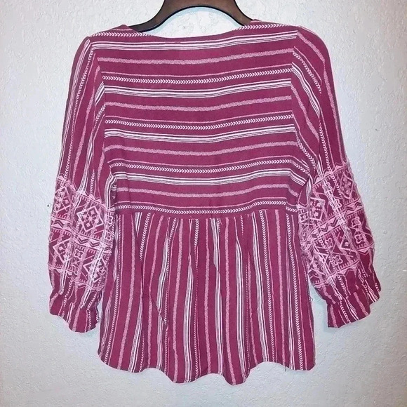 Savanna Jane Mauve The Olsen Top Boho Western Style Size Small - Picture 2 of 6